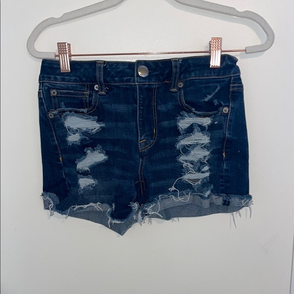 American Eagle Outfitters Denim Distressed 360 Degree Super Stretch Shorts | 4